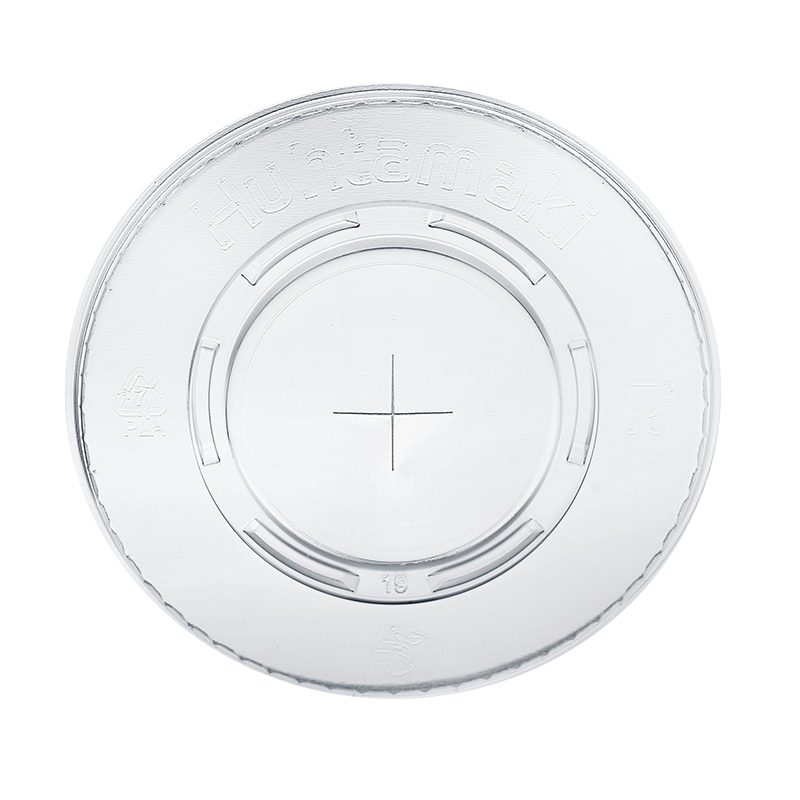 rPET Flat lid with crosshole ø 95 mm