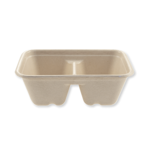 Fiber meal tray, 650ml / 2-comp