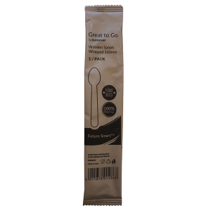 Wooden spoon, 160 mm (single wrapped)