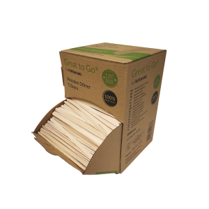 Wooden stirrer, 110 mm (dispenser box)