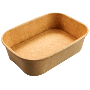 Paper Rectangular Container 550 ml kraft, PP-coated (FSC®)